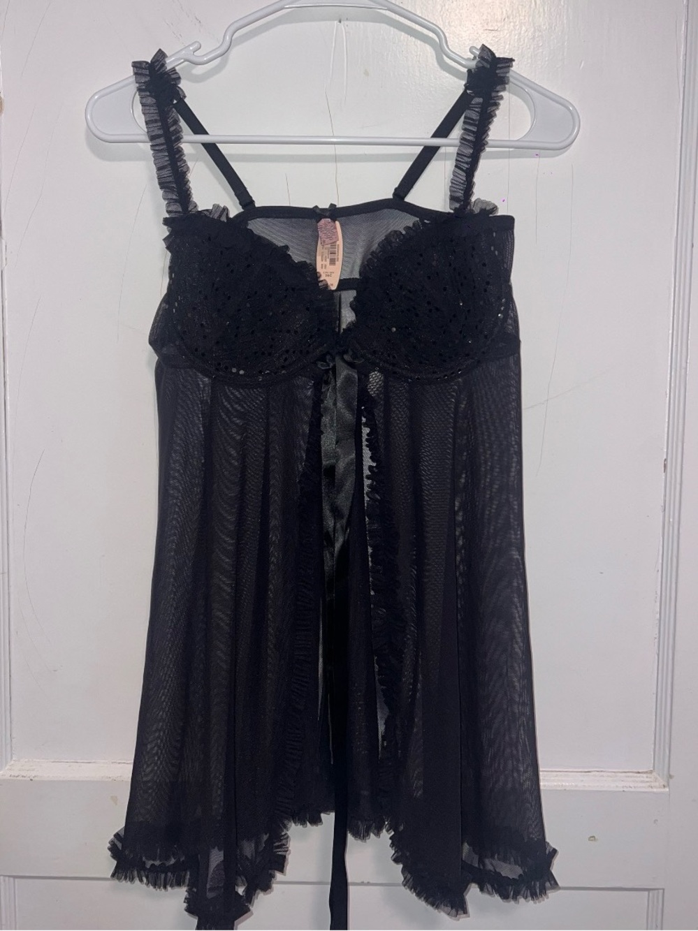 Victoria’s secret Sexy Little Thing 36C Teddy Lingerie Black Rhinestone